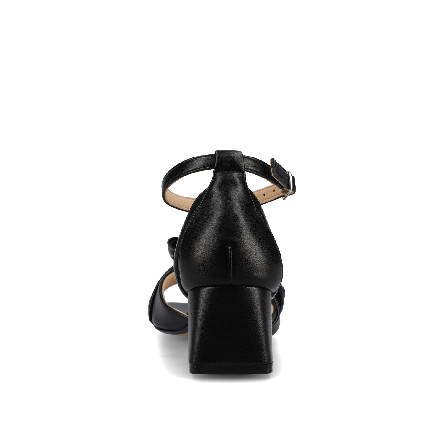 Journee ZEVI STRAPPY BLOCK HEELS IN VEGAN LEATHER - Black PU