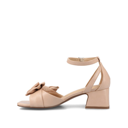 Journee ZEVI STRAPPY BLOCK HEELS IN VEGAN LEATHER - Blush PU