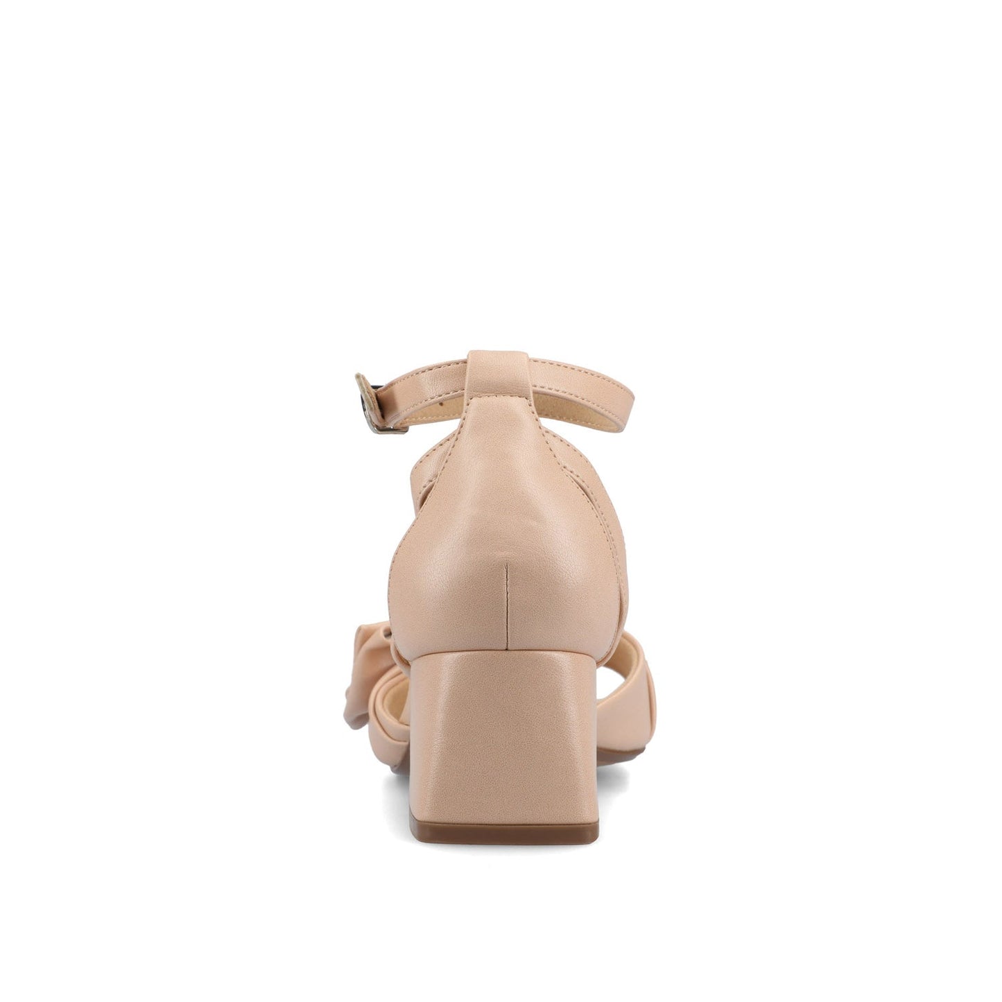 Journee ZEVI STRAPPY BLOCK HEELS IN VEGAN LEATHER - Blush PU