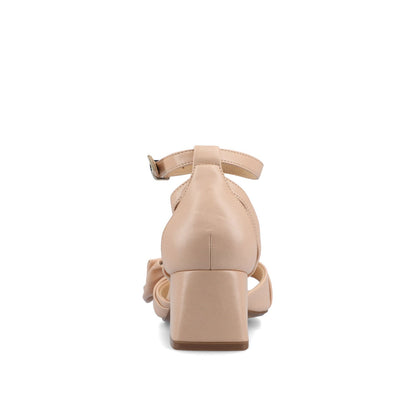 Journee ZEVI STRAPPY BLOCK HEELS IN VEGAN LEATHER - Blush PU