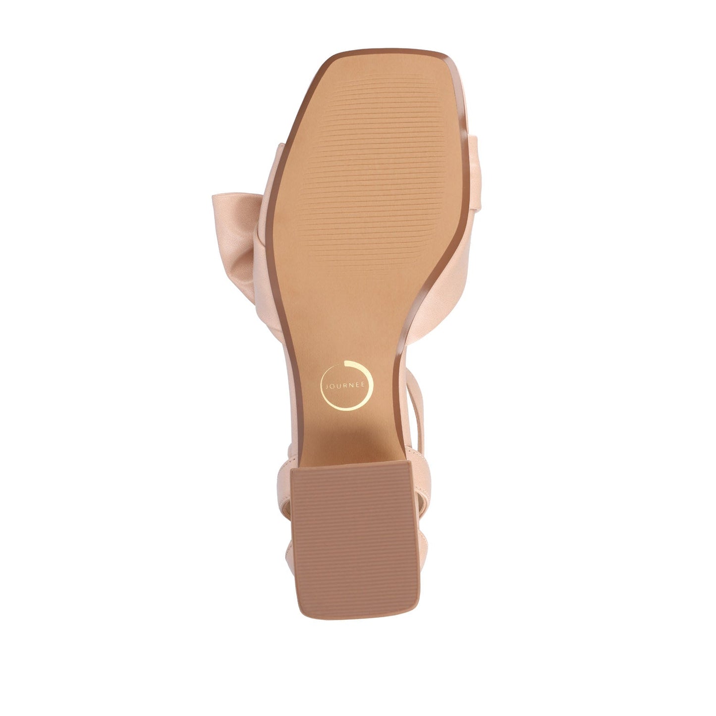 Journee ZEVI STRAPPY BLOCK HEELS IN VEGAN LEATHER - Blush PU