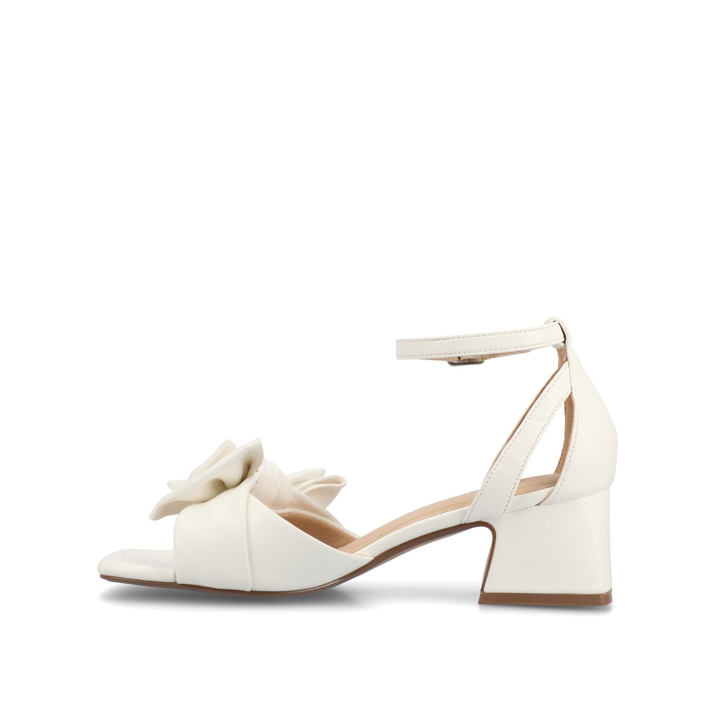 Journee ZEVI STRAPPY BLOCK HEELS IN VEGAN LEATHER - White PU