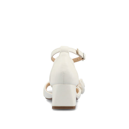 Journee ZEVI STRAPPY BLOCK HEELS IN VEGAN LEATHER - White PU