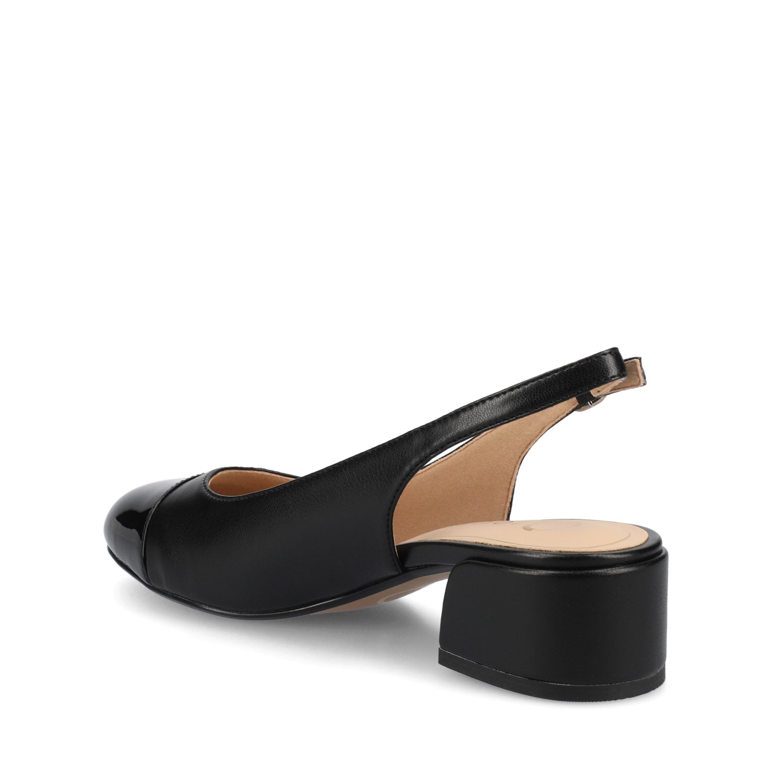 Journee SAMMIE BLOCK HEELS IN VEGAN LEATHER - Black PU