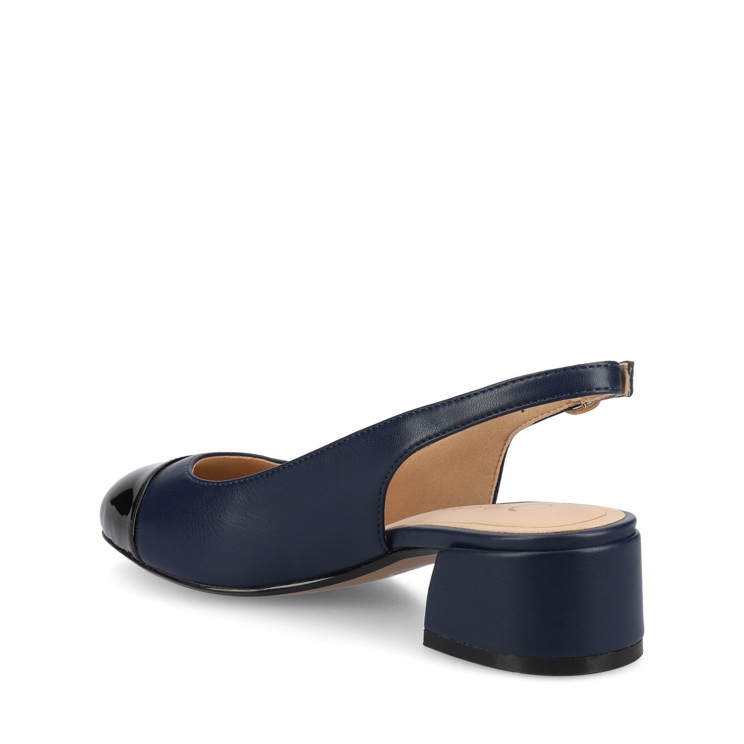 Journee SAMMIE BLOCK HEELS IN VEGAN LEATHER - Navy PU