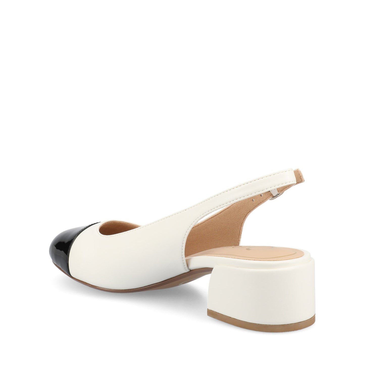 Journee SAMMIE BLOCK HEELS IN VEGAN LEATHER - White PU