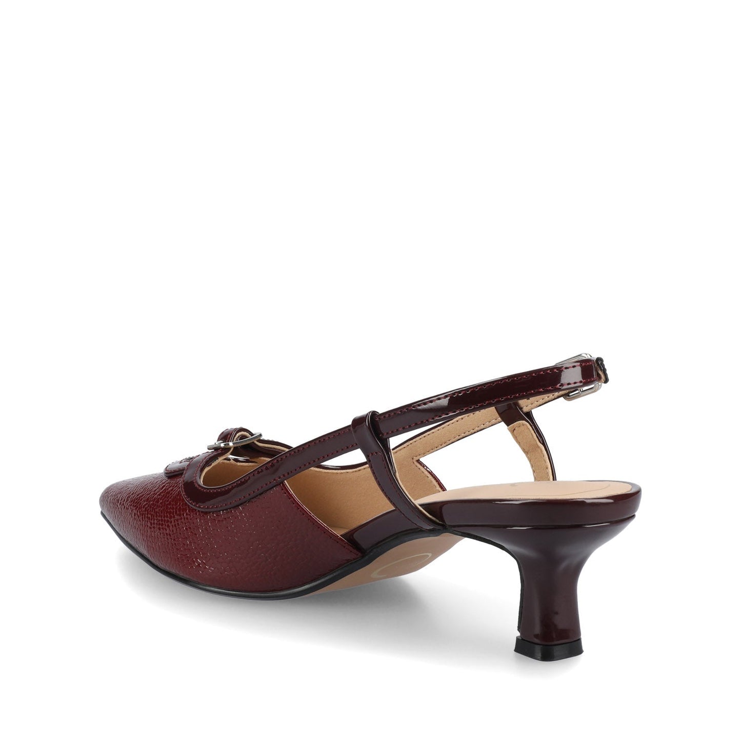 Journee PADMA KITTEN HEELS IN VEGAN LEATHER - Oxblood