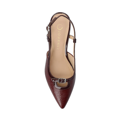 Journee PADMA KITTEN HEELS IN VEGAN LEATHER - Oxblood