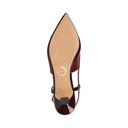 Journee PADMA KITTEN HEELS IN VEGAN LEATHER - Oxblood