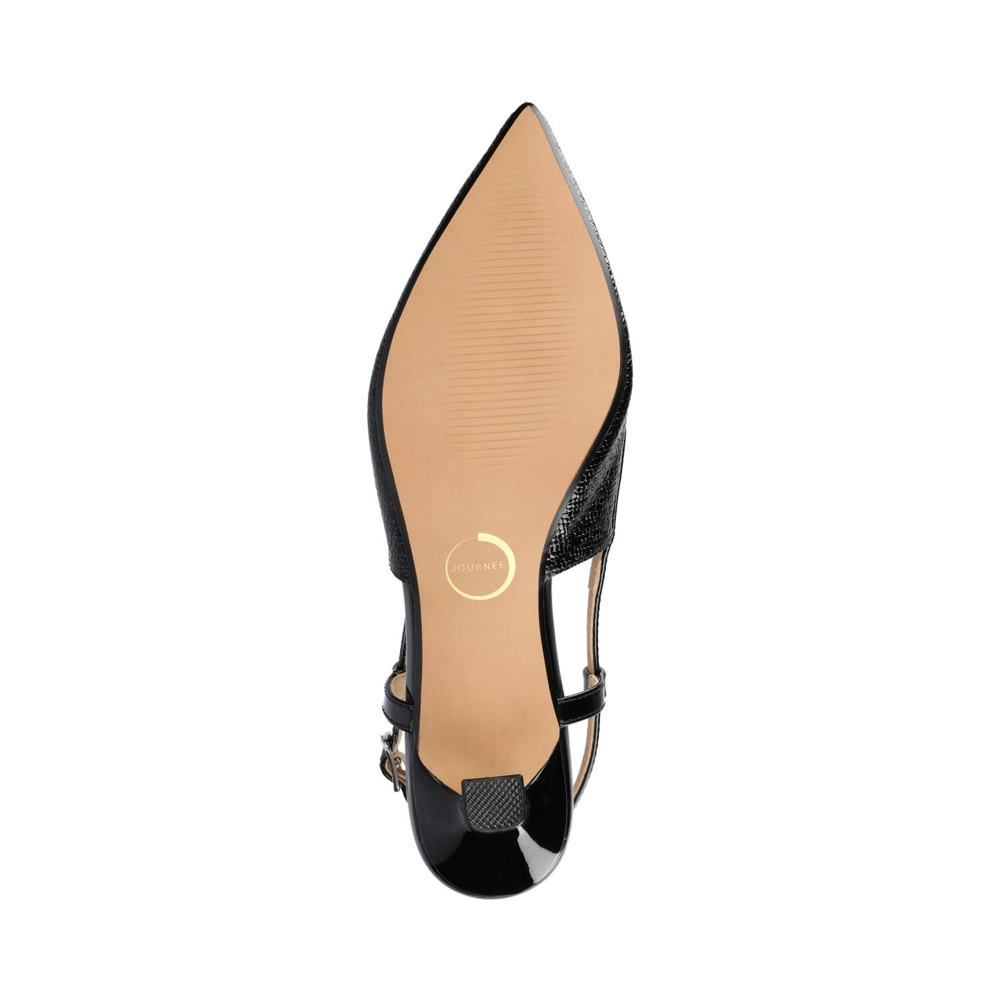 Journee PADMA KITTEN HEELS IN VEGAN LEATHER - Black Lizard