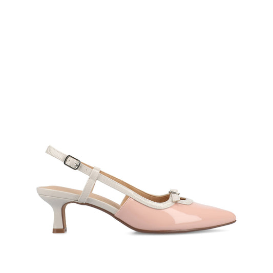 Journee PADMA KITTEN HEELS IN VEGAN LEATHER - Pink Patent
