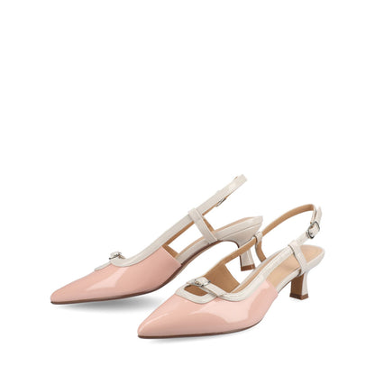 Journee PADMA KITTEN HEELS IN VEGAN LEATHER - Pink Patent