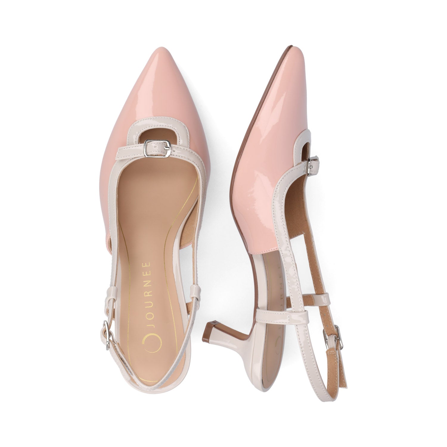 Journee PADMA KITTEN HEELS IN VEGAN LEATHER - Pink Patent