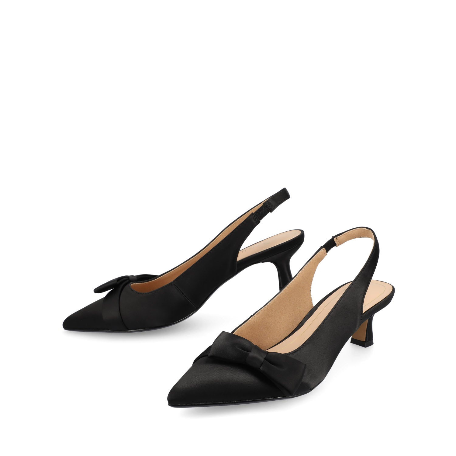 Journee PALOMA SLINGBACK KITTEN HEELS - Black