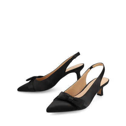 Journee PALOMA SLINGBACK KITTEN HEELS - Black