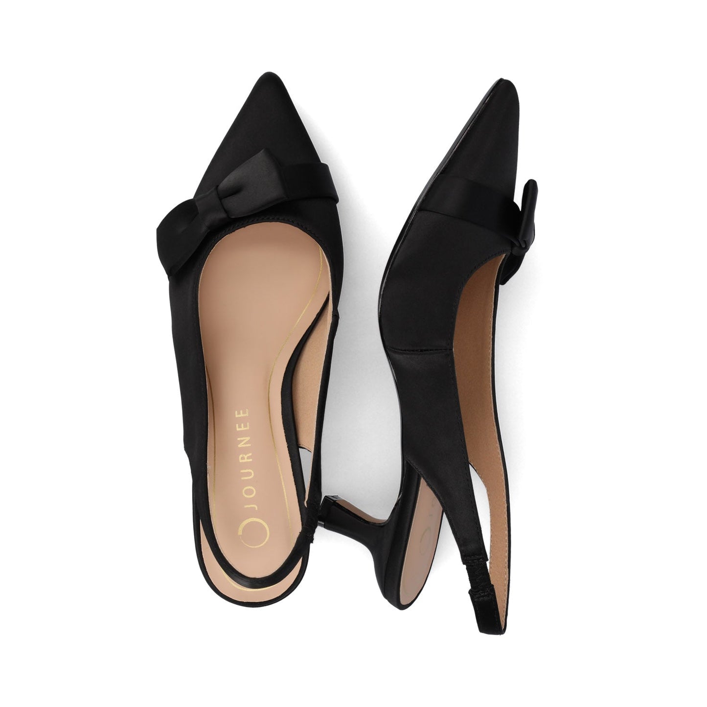 Journee PALOMA SLINGBACK KITTEN HEELS - Black
