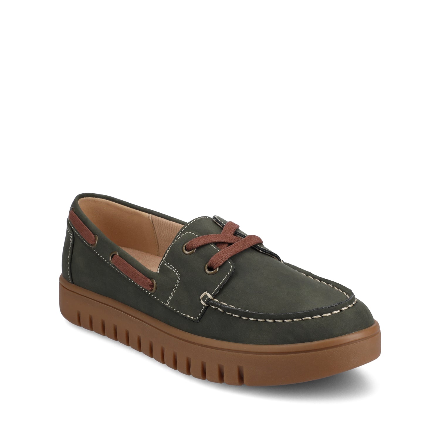 Journee MARION BOAT SHOE LOAFER - Olive
