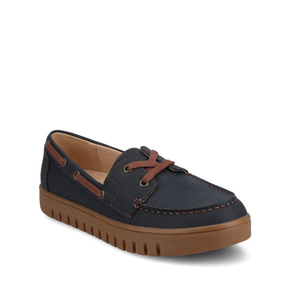 Journee MARION BOAT SHOE LOAFER - Navy