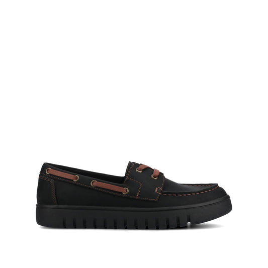 Journee MARION BOAT SHOE LOAFER - Black