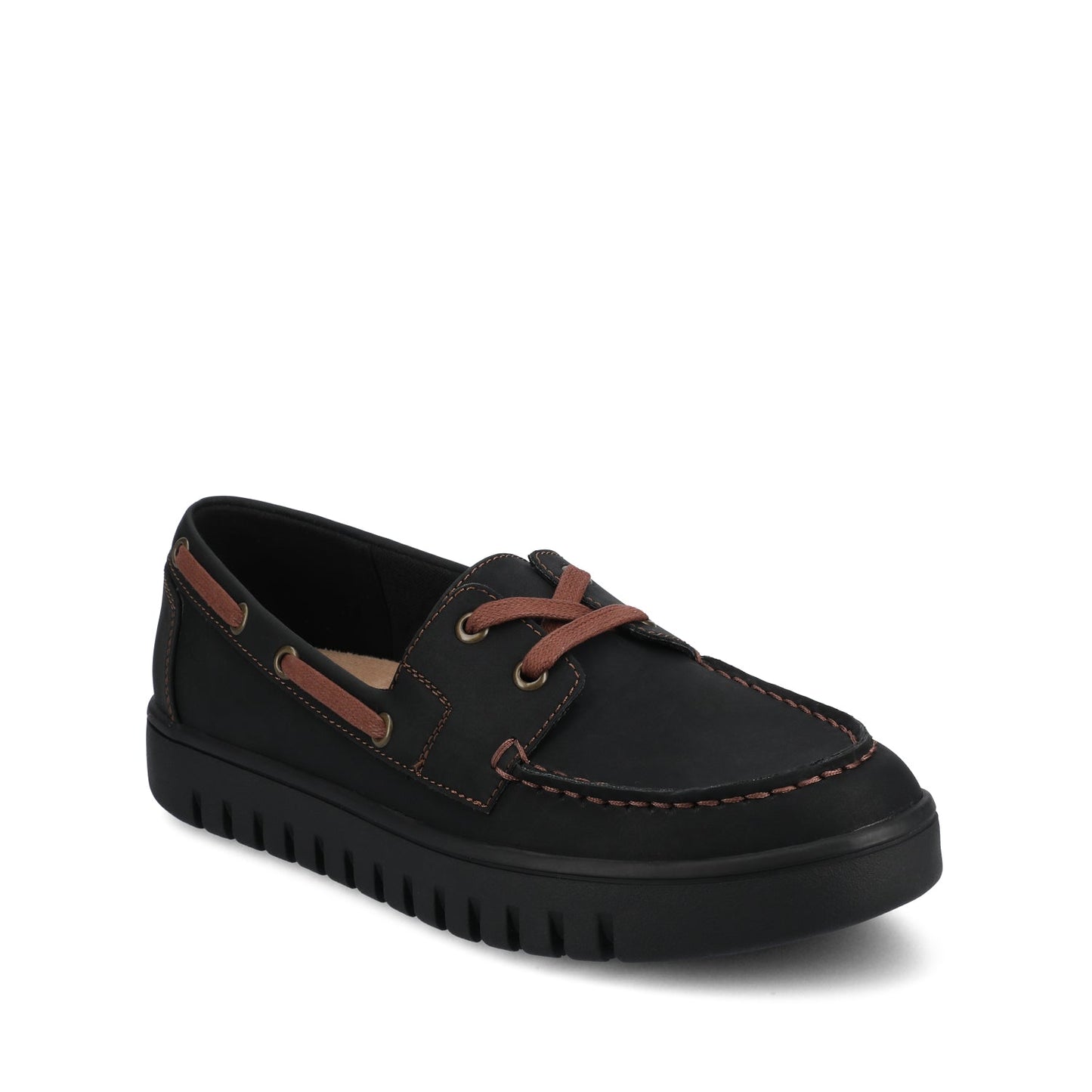 Journee MARION BOAT SHOE LOAFER - Black