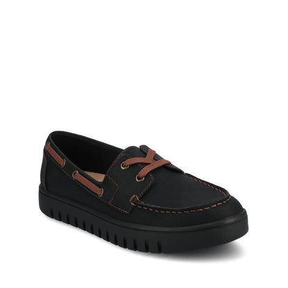 Journee MARION BOAT SHOE LOAFER - Black