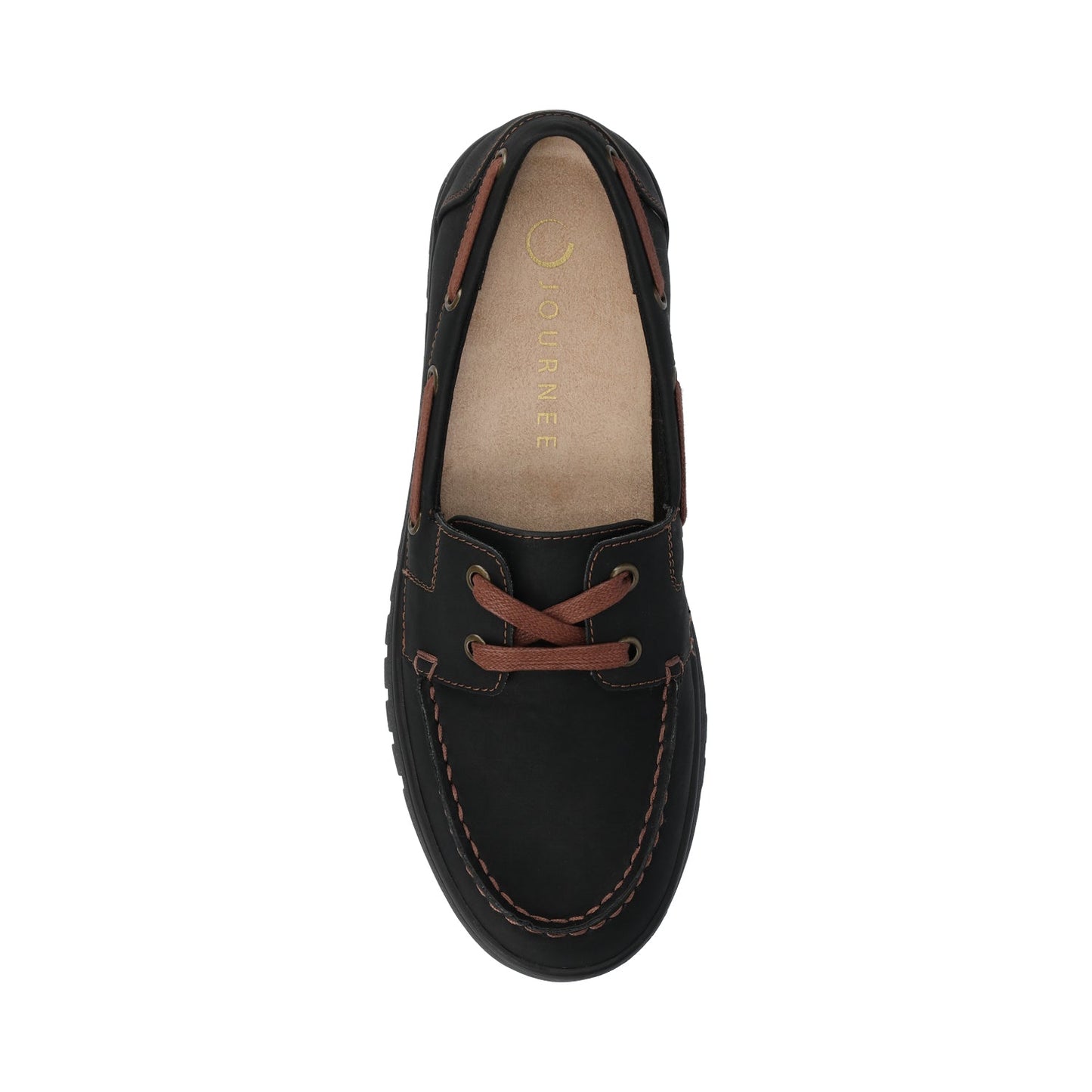 Journee MARION BOAT SHOE LOAFER - Black