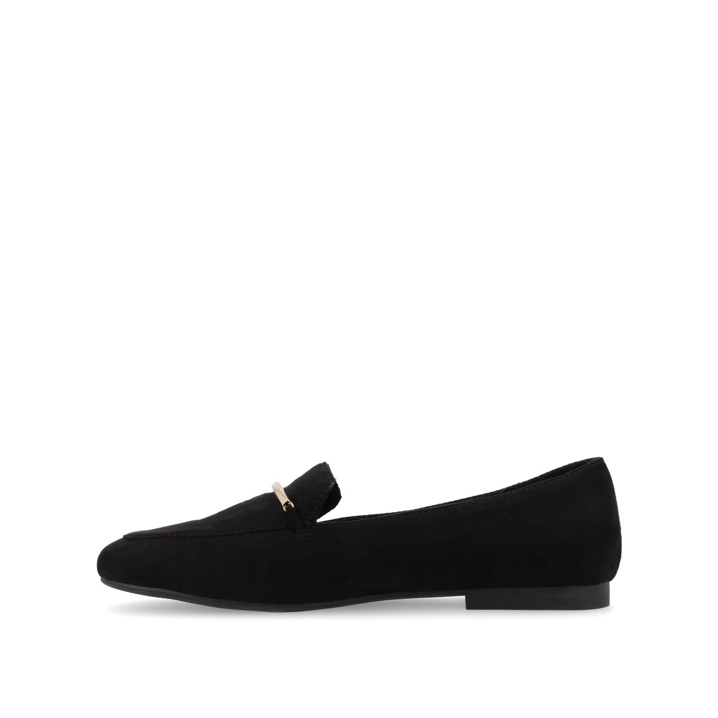 Journee WRENN LOAFER FLATS IN FAUX SUEDE - Black Faux Suede
