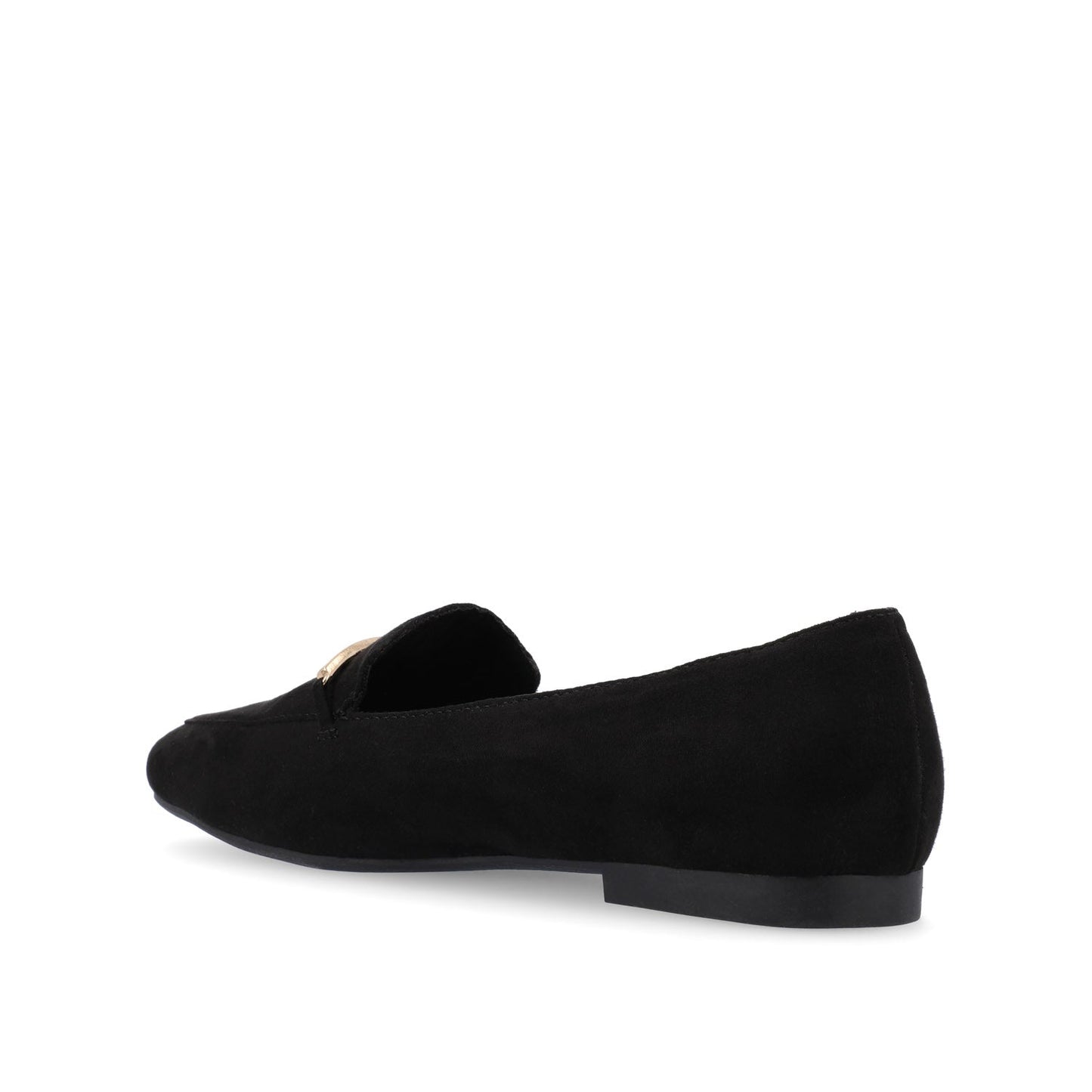 Journee WRENN LOAFER FLATS IN FAUX SUEDE - Black Faux Suede