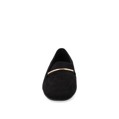 Journee WRENN LOAFER FLATS IN FAUX SUEDE - Black Faux Suede