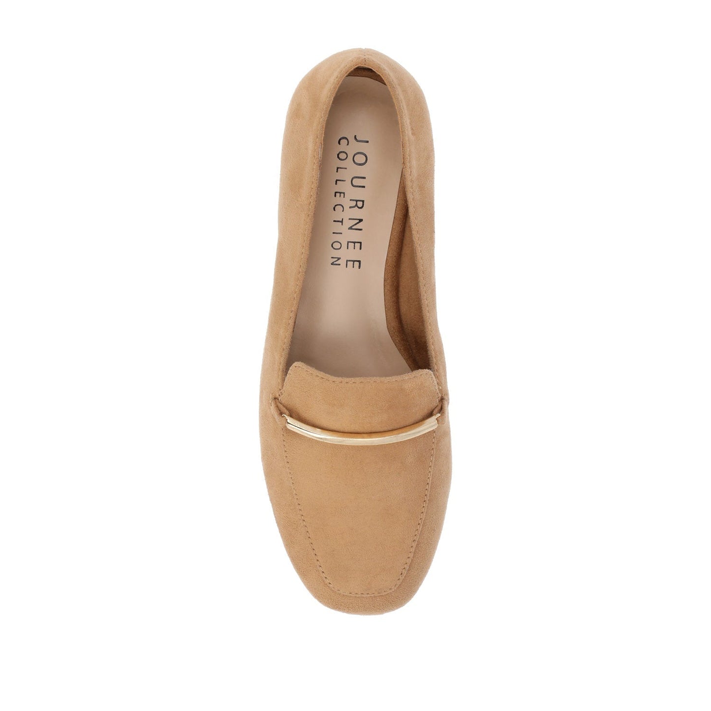 Journee WRENN LOAFER FLATS IN FAUX SUEDE - Tan Faux Suede