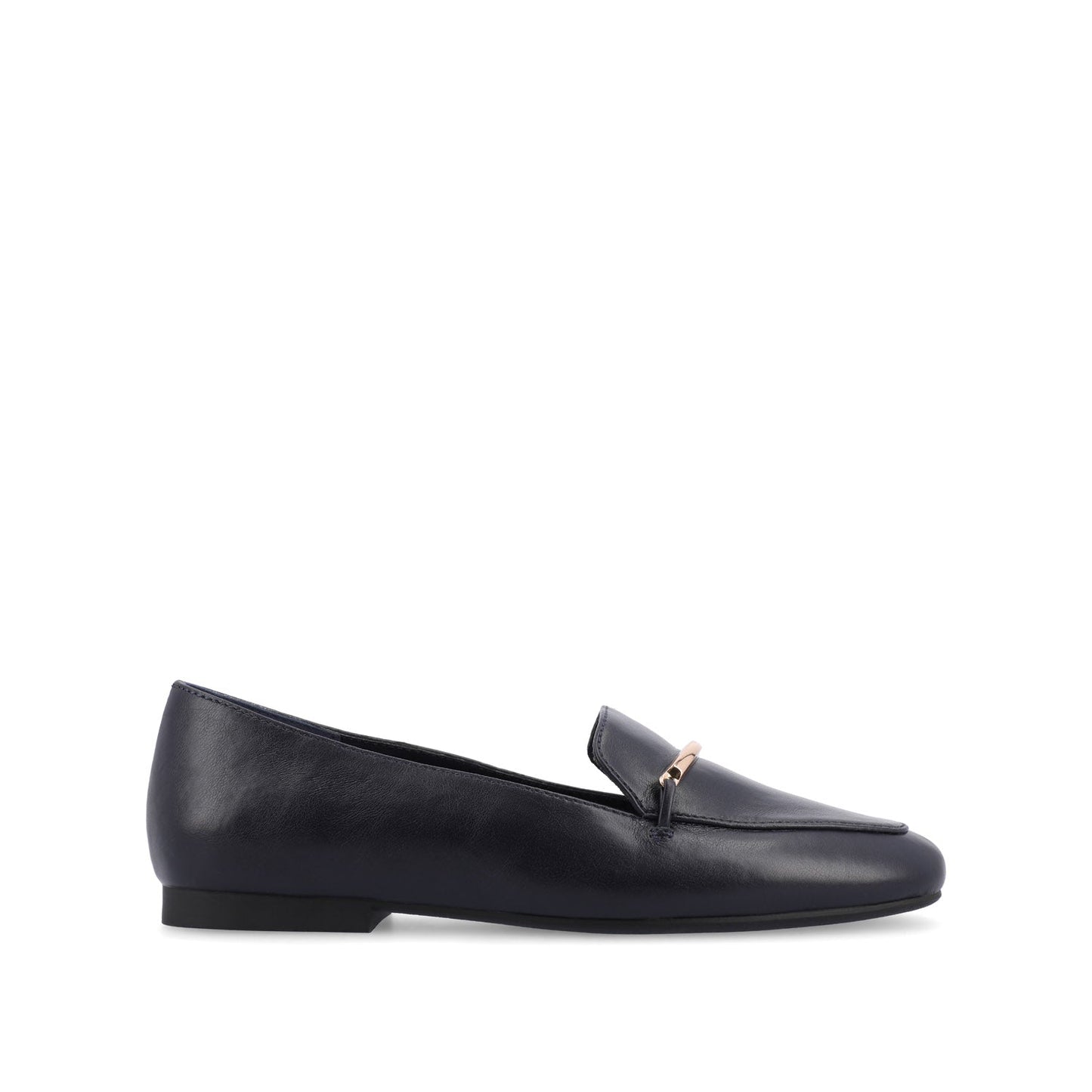 Journee WRENN LOAFER FLATS IN VEGAN LEATHER - Navy PU