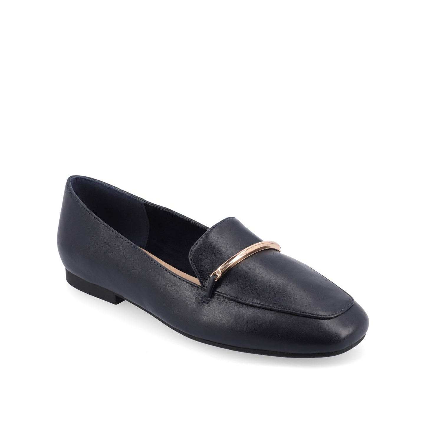 Journee WRENN LOAFER FLATS IN VEGAN LEATHER - Navy PU