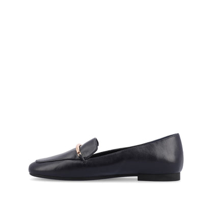 Journee WRENN LOAFER FLATS IN VEGAN LEATHER - Navy PU