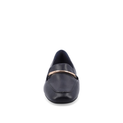 Journee WRENN LOAFER FLATS IN VEGAN LEATHER - Navy PU