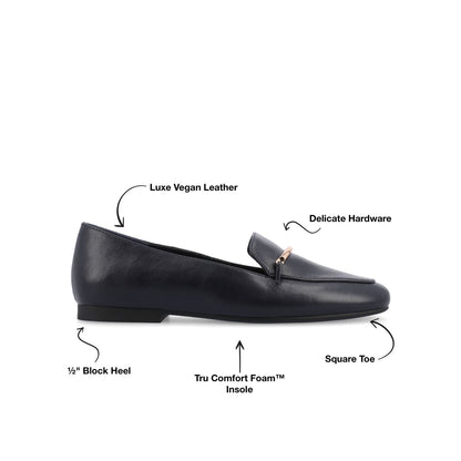 Journee WRENN LOAFER FLATS IN VEGAN LEATHER - Navy PU