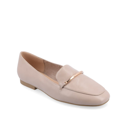 Journee WRENN LOAFER FLATS IN VEGAN LEATHER - Taupe PU