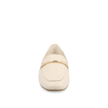 Journee WRENN LOAFER FLATS IN PRINT - Ivory Lizard