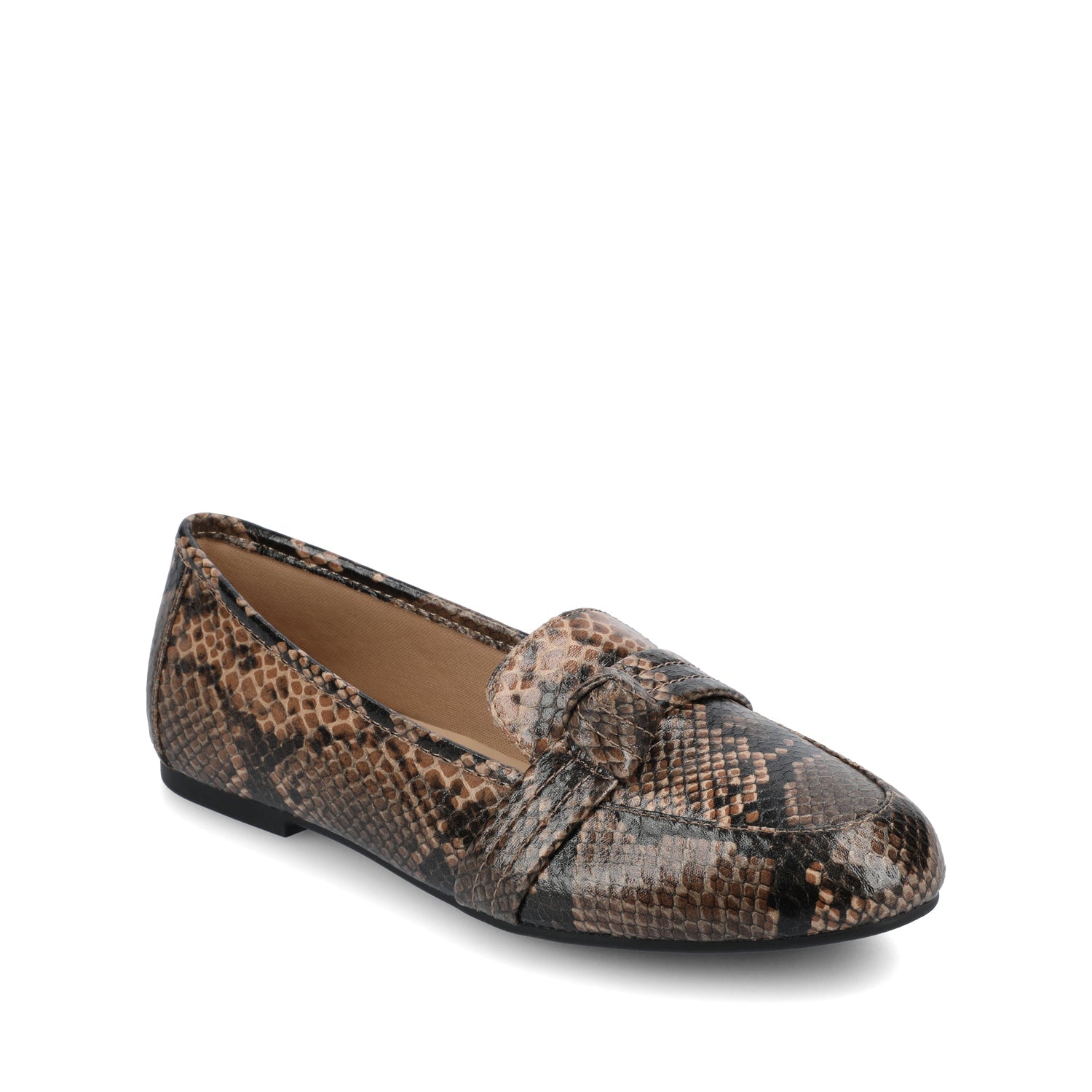 Journee MARCI LOAFER FLATS IN VEGAN LEATHER - Brown Snake