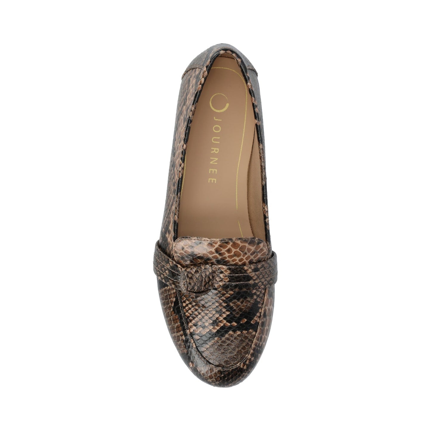 Journee MARCI LOAFER FLATS IN VEGAN LEATHER - Brown Snake