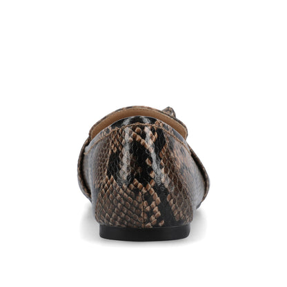 Journee MARCI LOAFER FLATS IN VEGAN LEATHER - Brown Snake