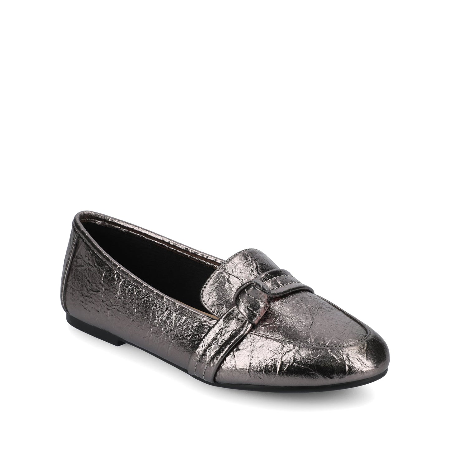 Journee MARCI LOAFER FLATS IN VEGAN LEATHER - Pewter Crinkle