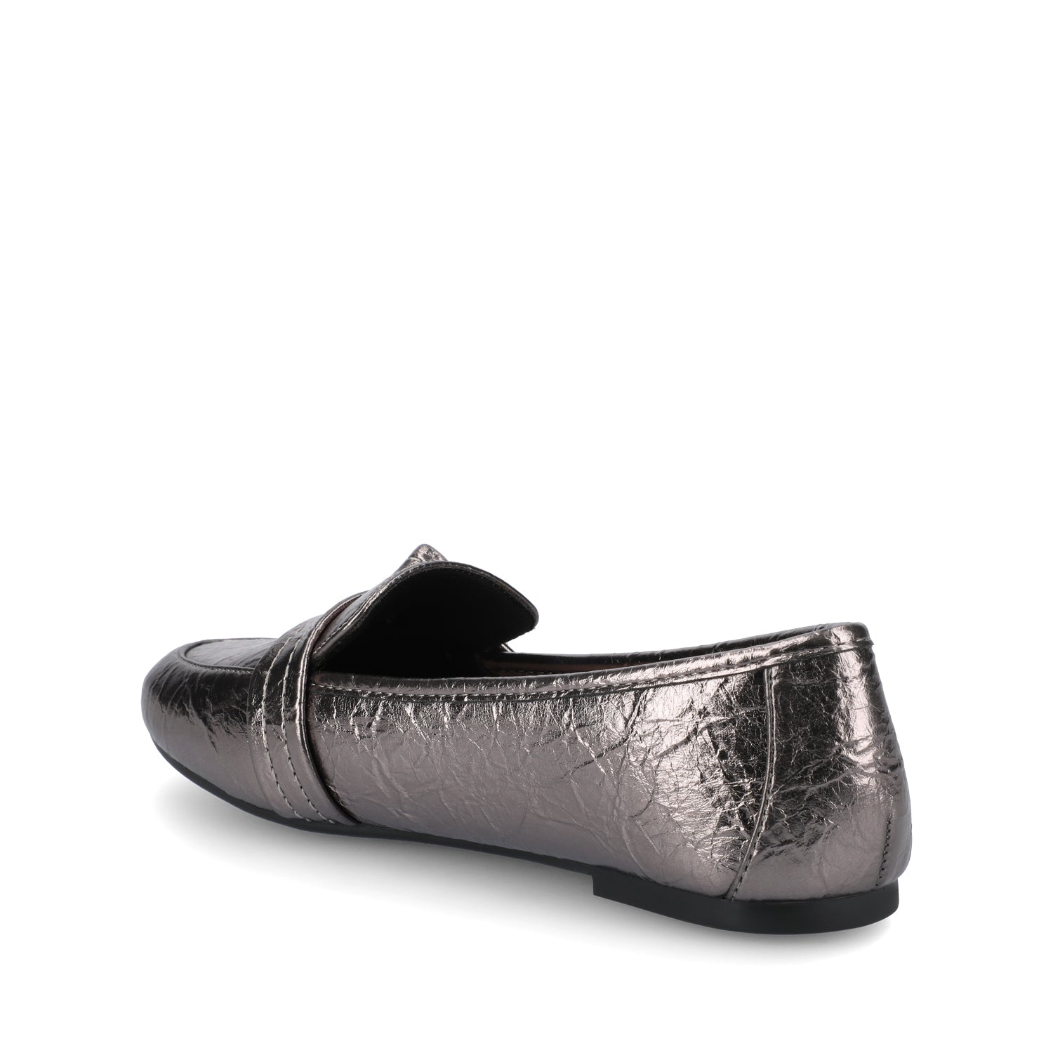 Journee MARCI LOAFER FLATS IN VEGAN LEATHER - Pewter Crinkle