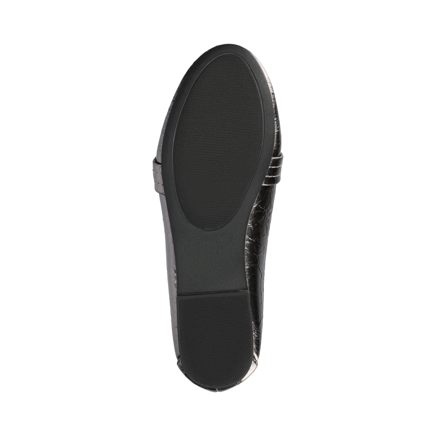 Journee MARCI LOAFER FLATS IN VEGAN LEATHER - Pewter Crinkle