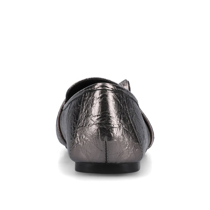 Journee MARCI LOAFER FLATS IN VEGAN LEATHER - Pewter Crinkle
