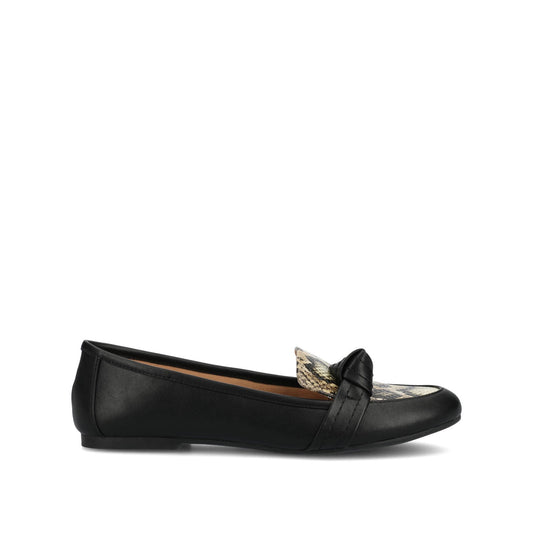 Journee MARCI LOAFER FLATS IN VEGAN LEATHER - Tan Snake