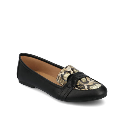Journee MARCI LOAFER FLATS IN VEGAN LEATHER - Tan Snake