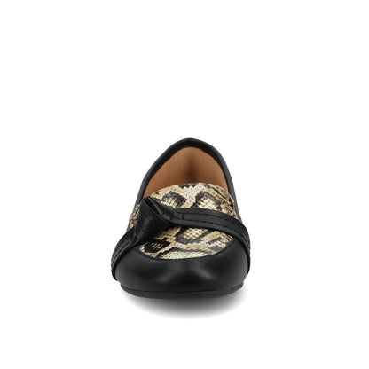 Journee MARCI LOAFER FLATS IN VEGAN LEATHER - Tan Snake