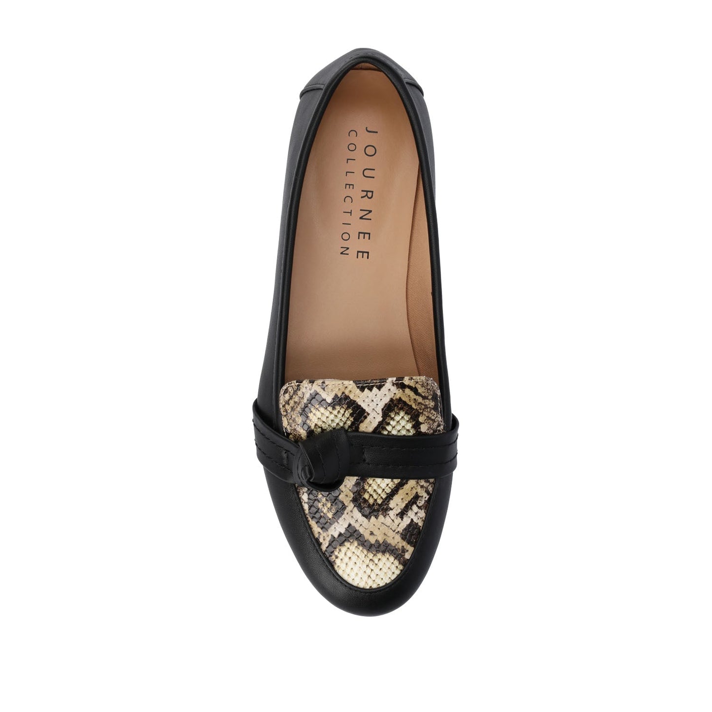 Journee MARCI LOAFER FLATS IN VEGAN LEATHER - Tan Snake