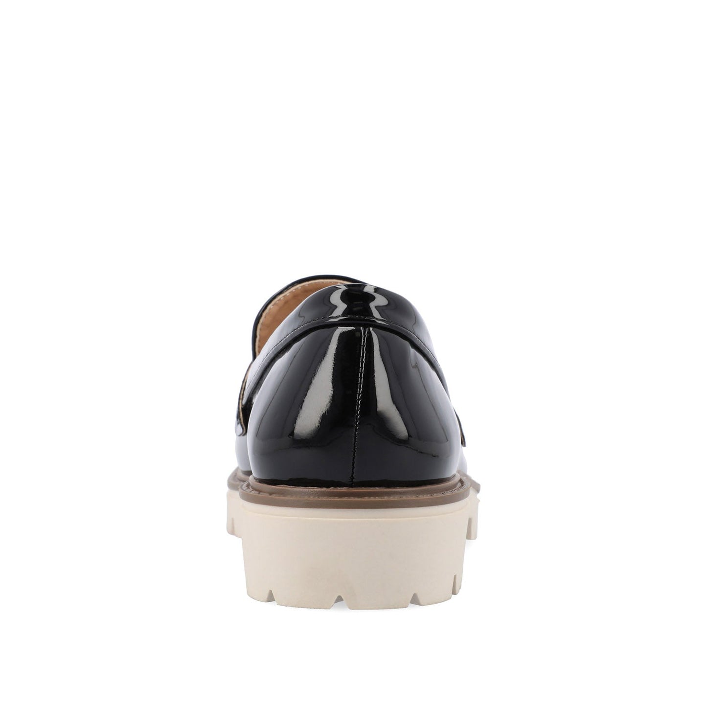 Journee KENLY LOAFER FLATS IN VEGAN LEATHER - Black Patent