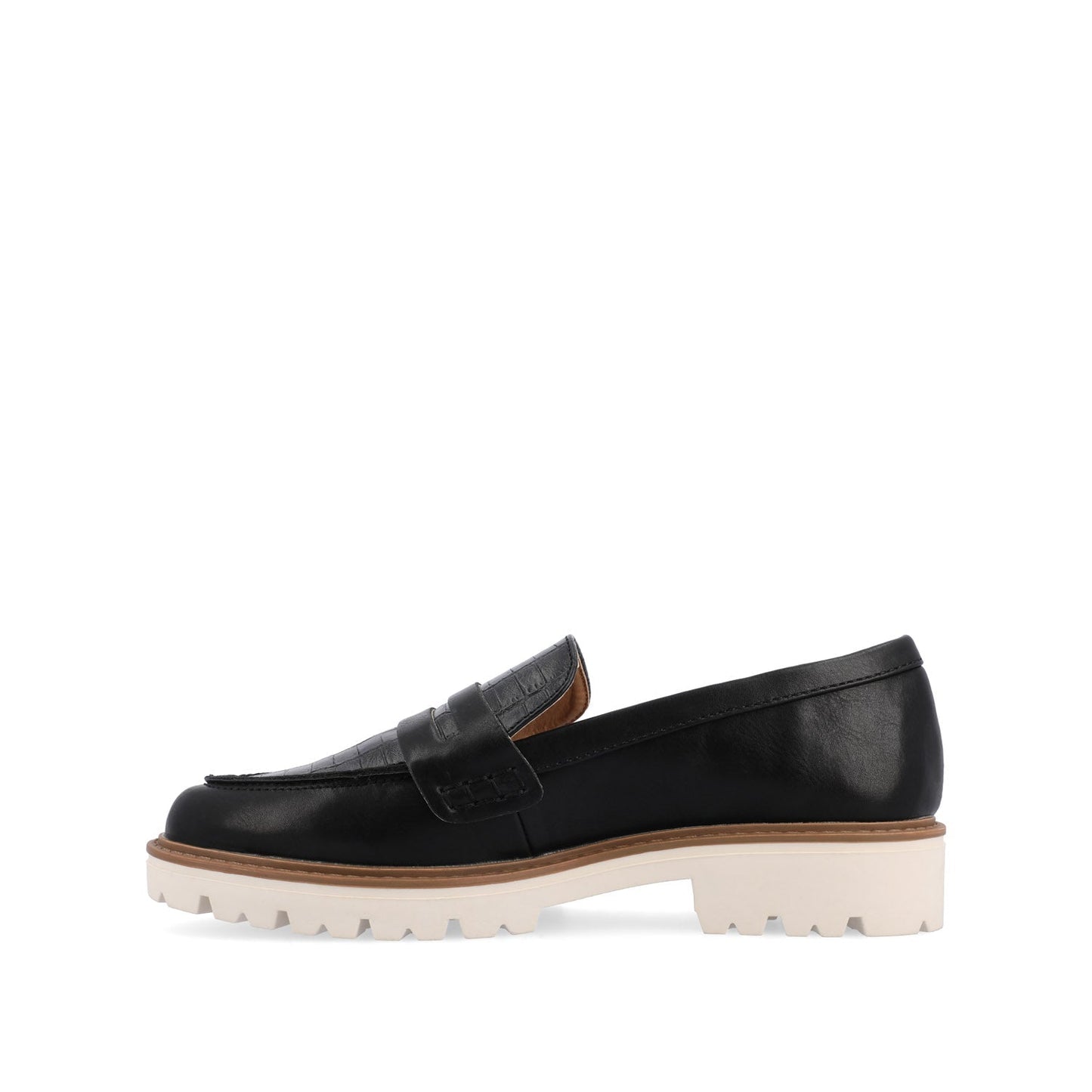 Journee KENLY LOAFER FLATS IN VEGAN LEATHER - Black PU